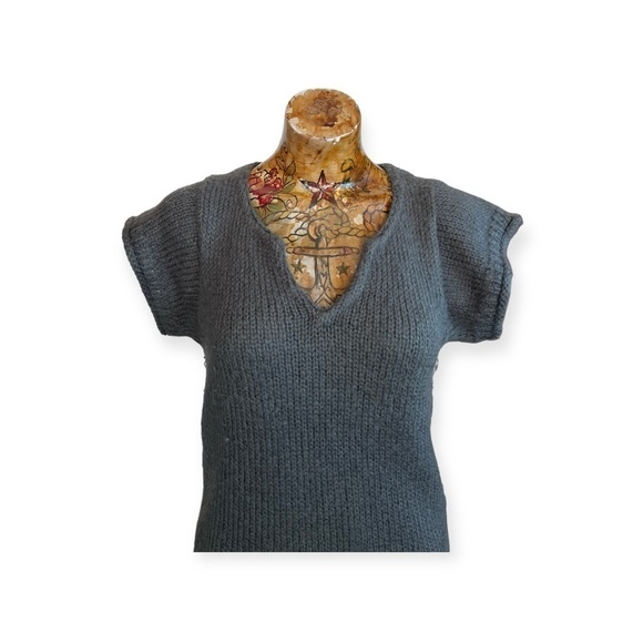 KOOKAI top sweater mohair blend green Size 1 small short sleeve - Picture 2 of 10